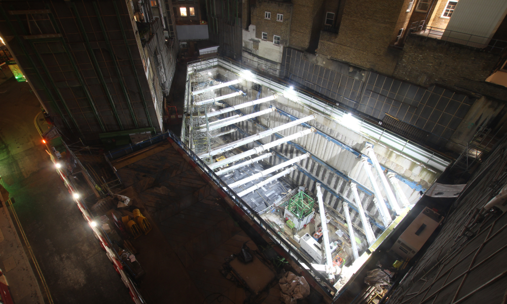 Secant Wall at night