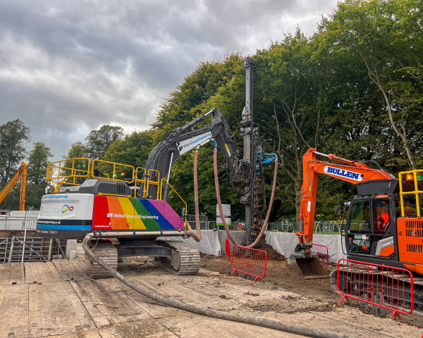 piling work on a construction site