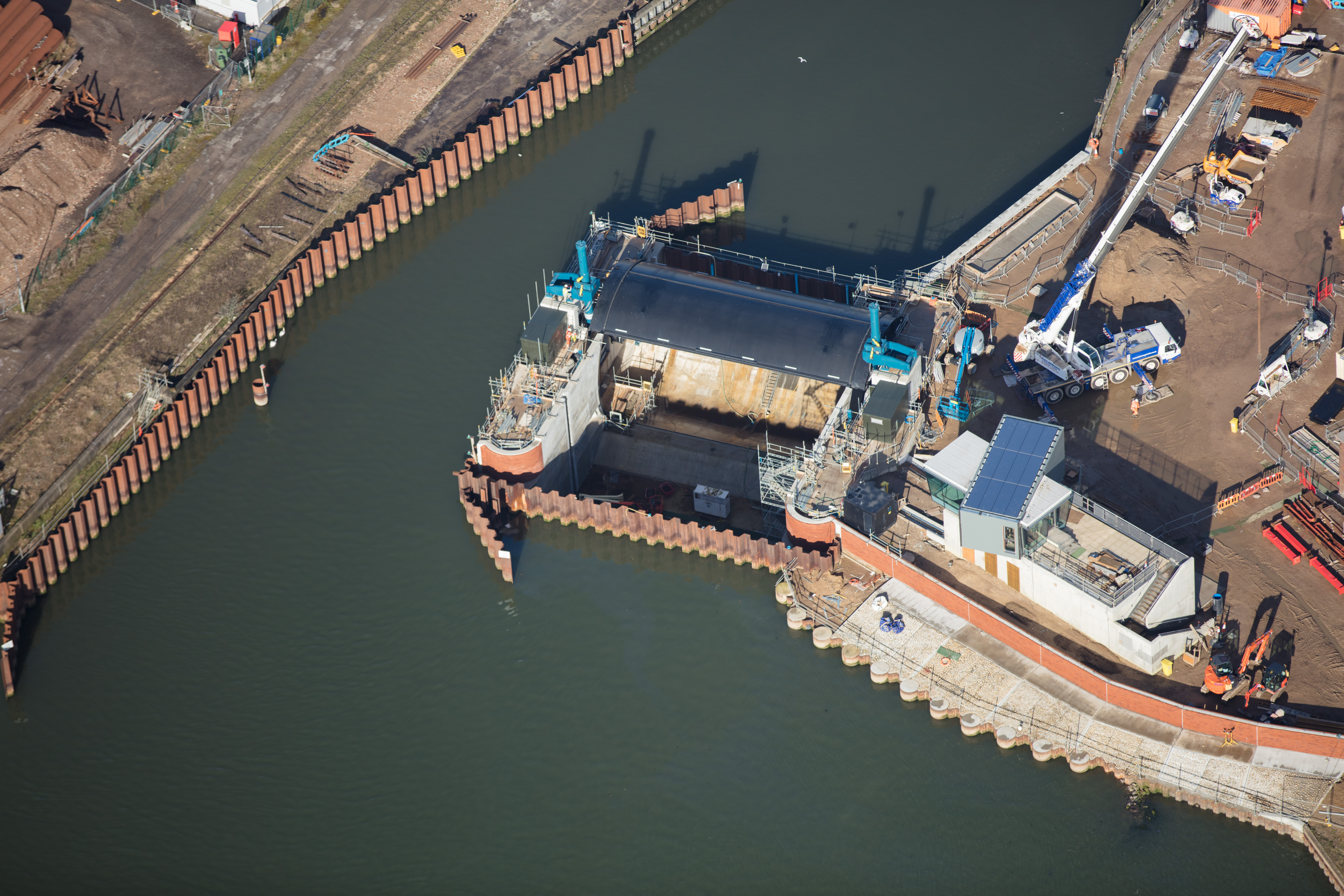 Ipswich Tidal Barrier in construction