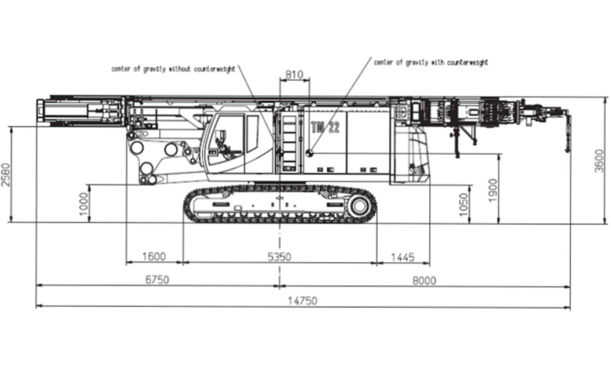 ABI TM22 Transport Dimensions drawing.