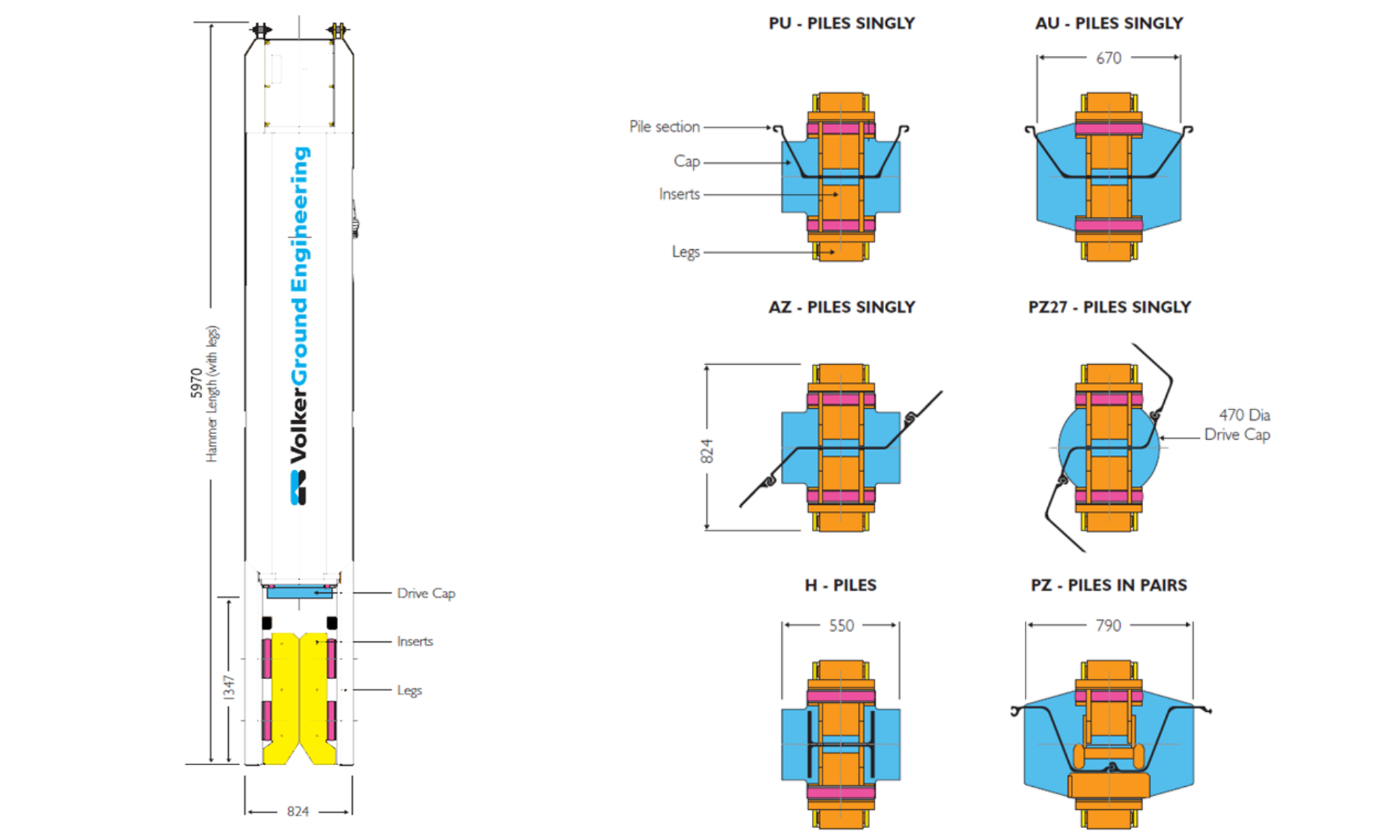 BSP SL30da Impact Hammer drawing specifications.