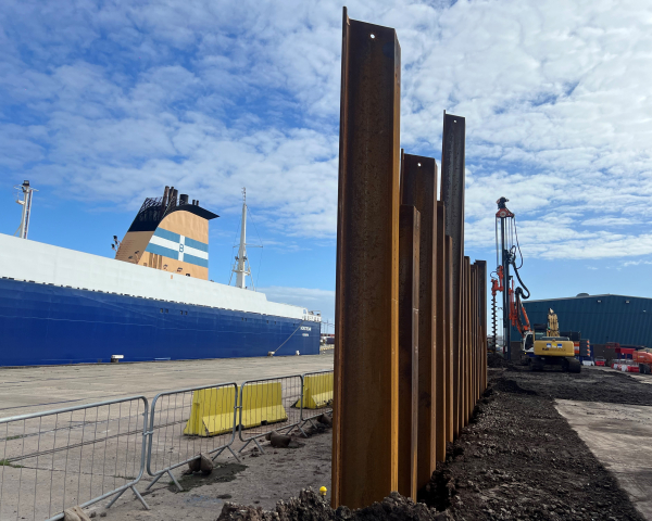 Piles at a dock.