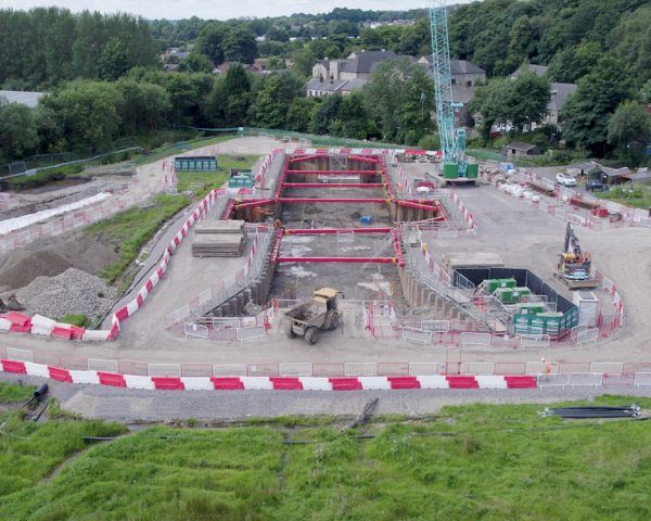 Drone picture of a cofferdam